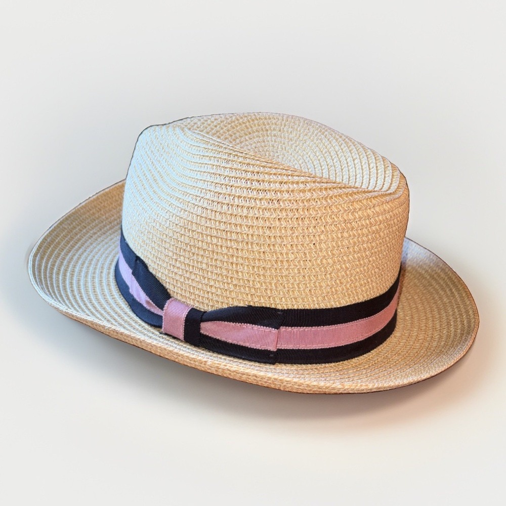 Nordstrom Womens L/xL Mexico Made Coastal Cowgirl Ribbon Derby Hat Resort Fedora
